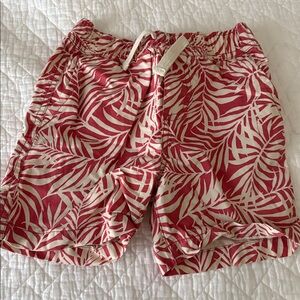 Maximus Rex Red and White Leaf Print Shorts